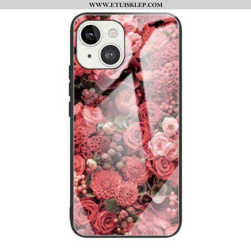 Etui do iPhone 13 Mini Szkło Hartowane W Kwiaty Róży